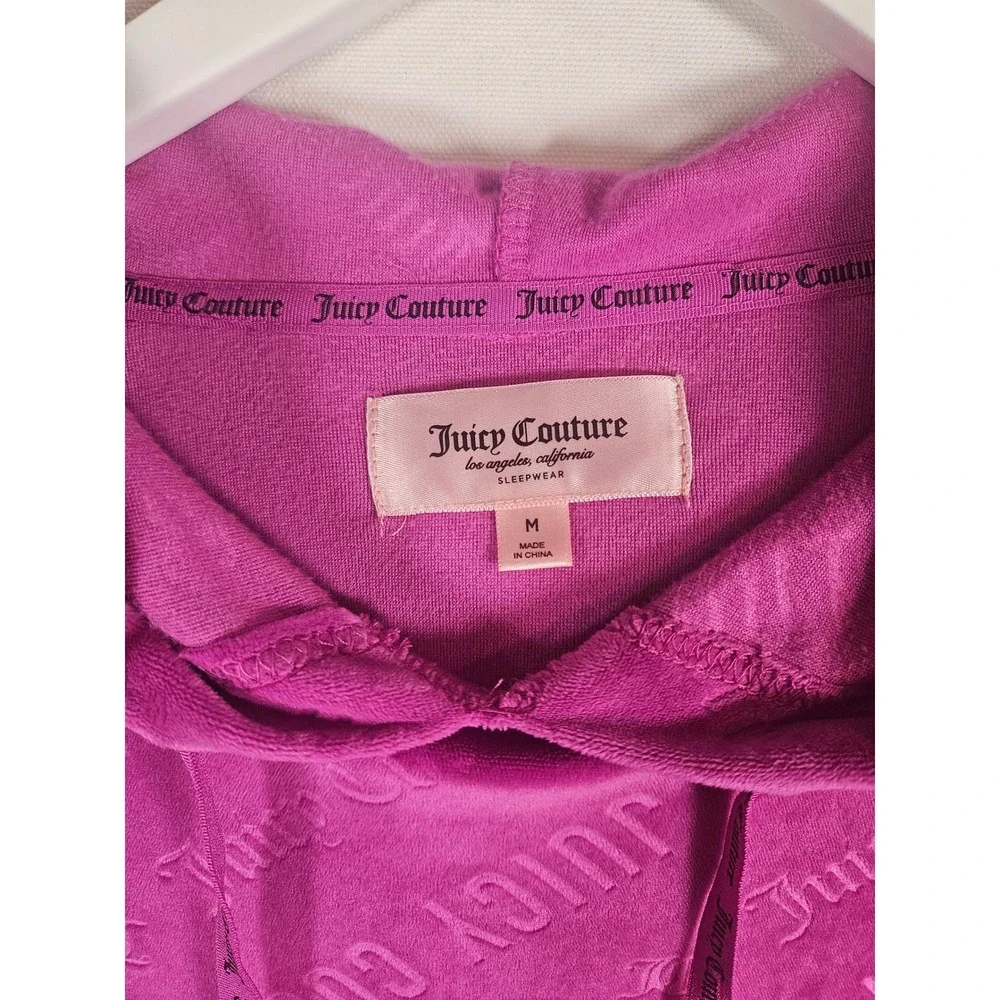 Juicy Couture Tracksuit Women M Purple Velour Y2K Logo Hoodie Jogger Set Lounge